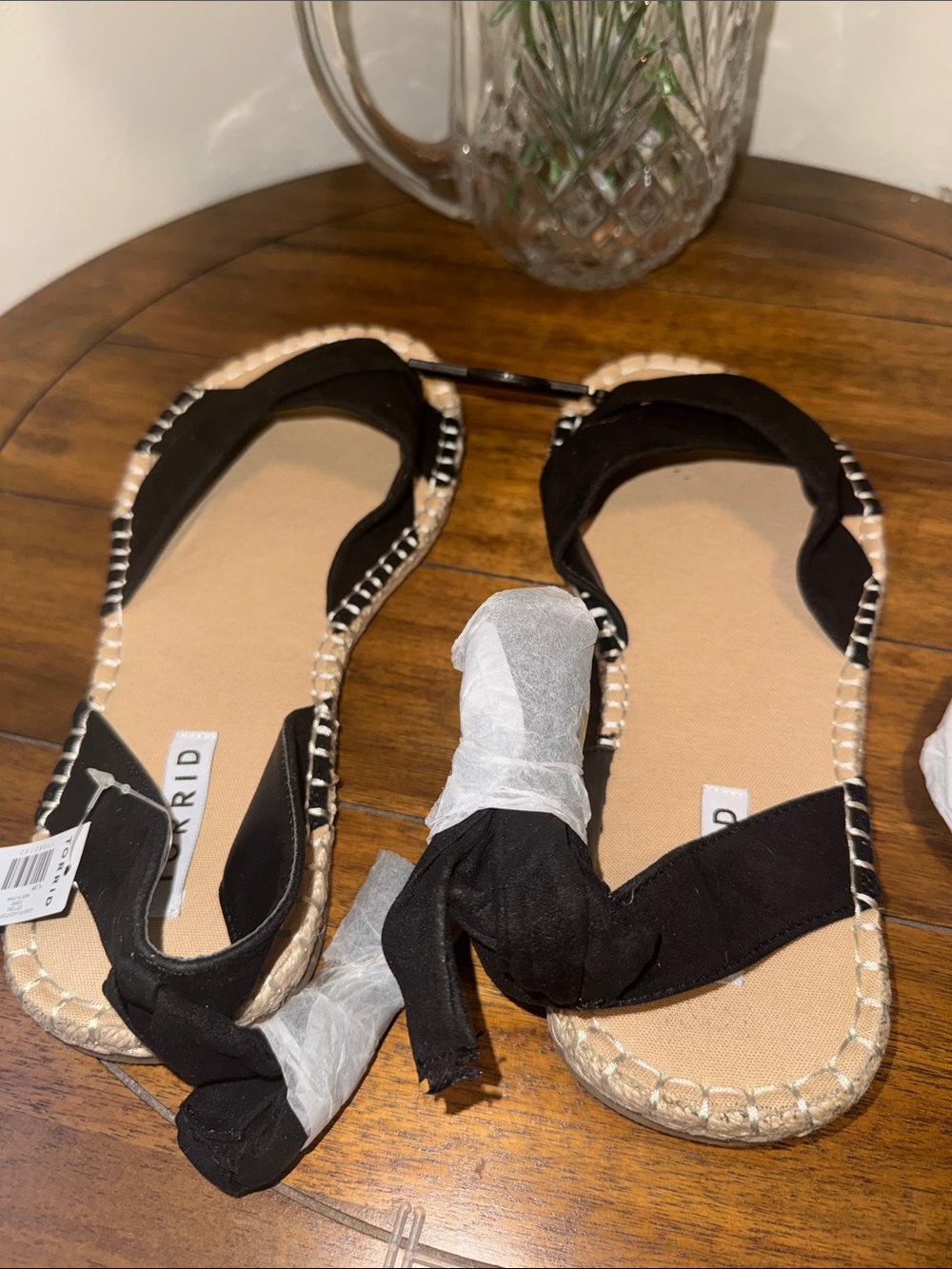 Torrid Black BNWT LaceUp The Ankle Espadrille Sandals Fit Like 12 WW BRAND NEW - Picture 16 of 16
